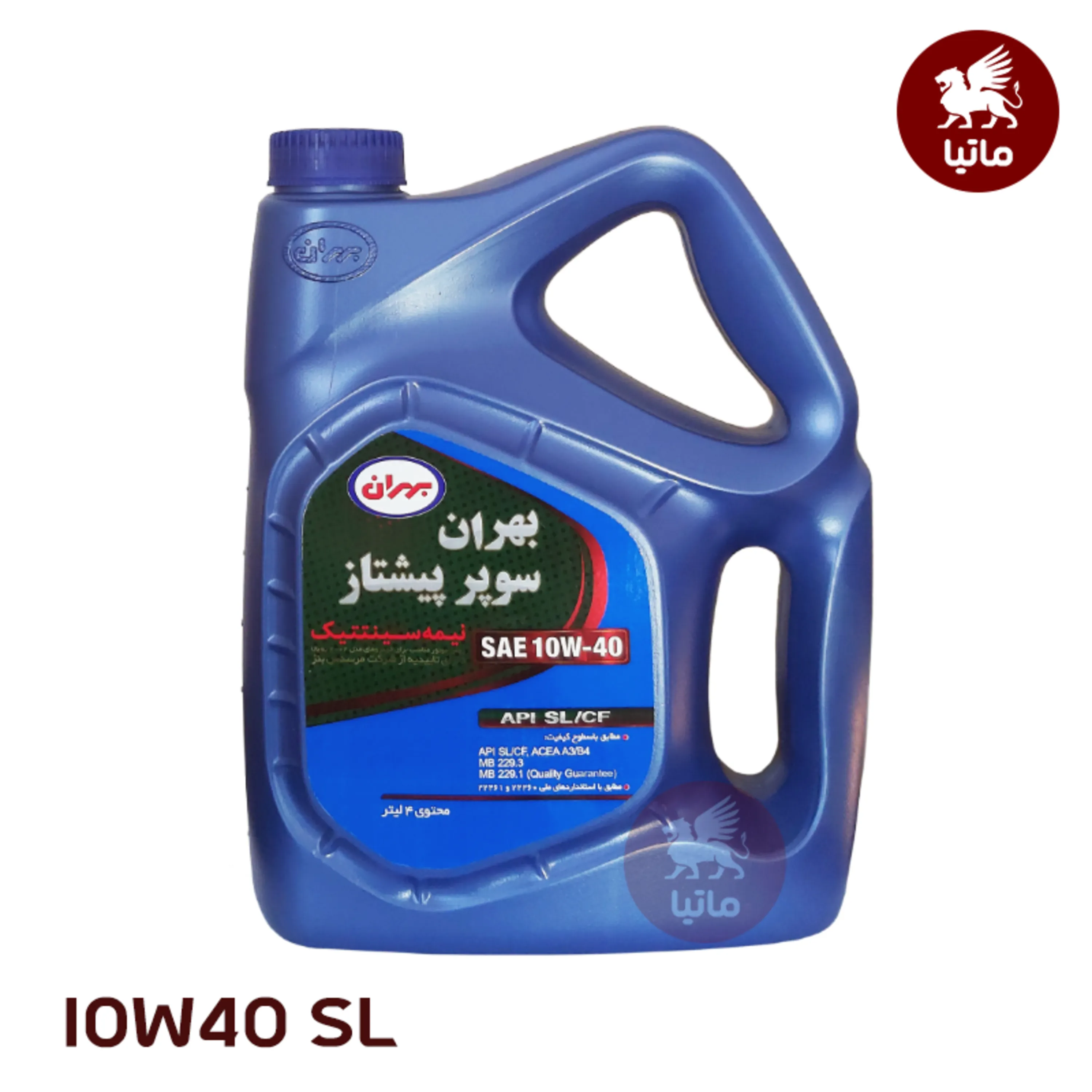 روغن موتور بهران سوپر پیشتاز  10W40 SL 4L نیمه سنتتیک