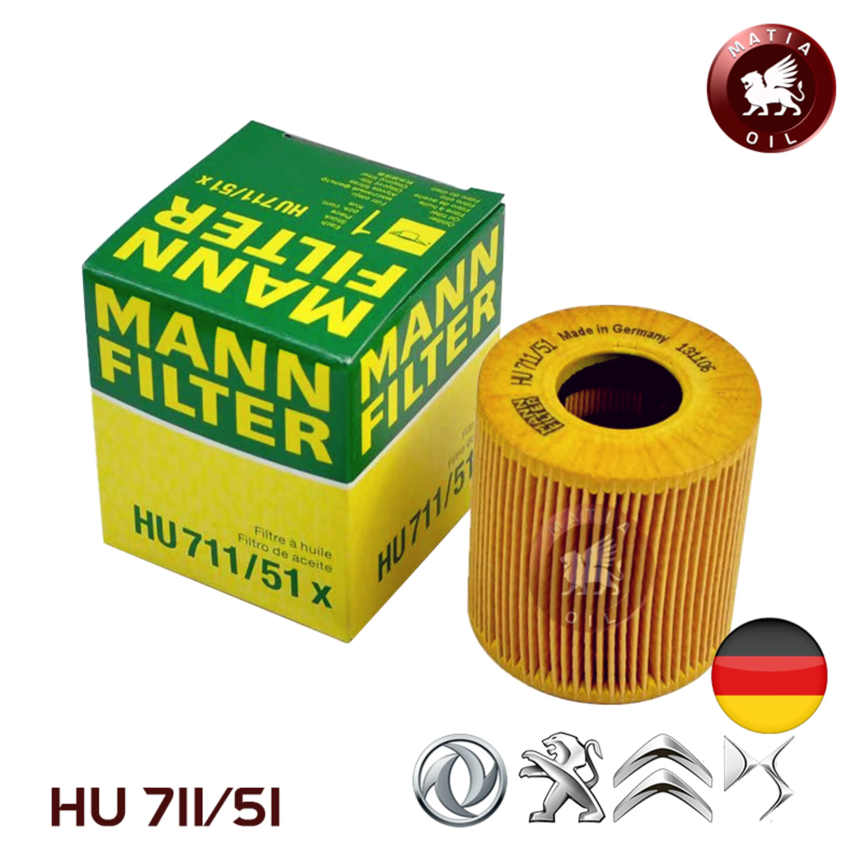 فیلتر روغن مان اصلی کد فنی HU711/51