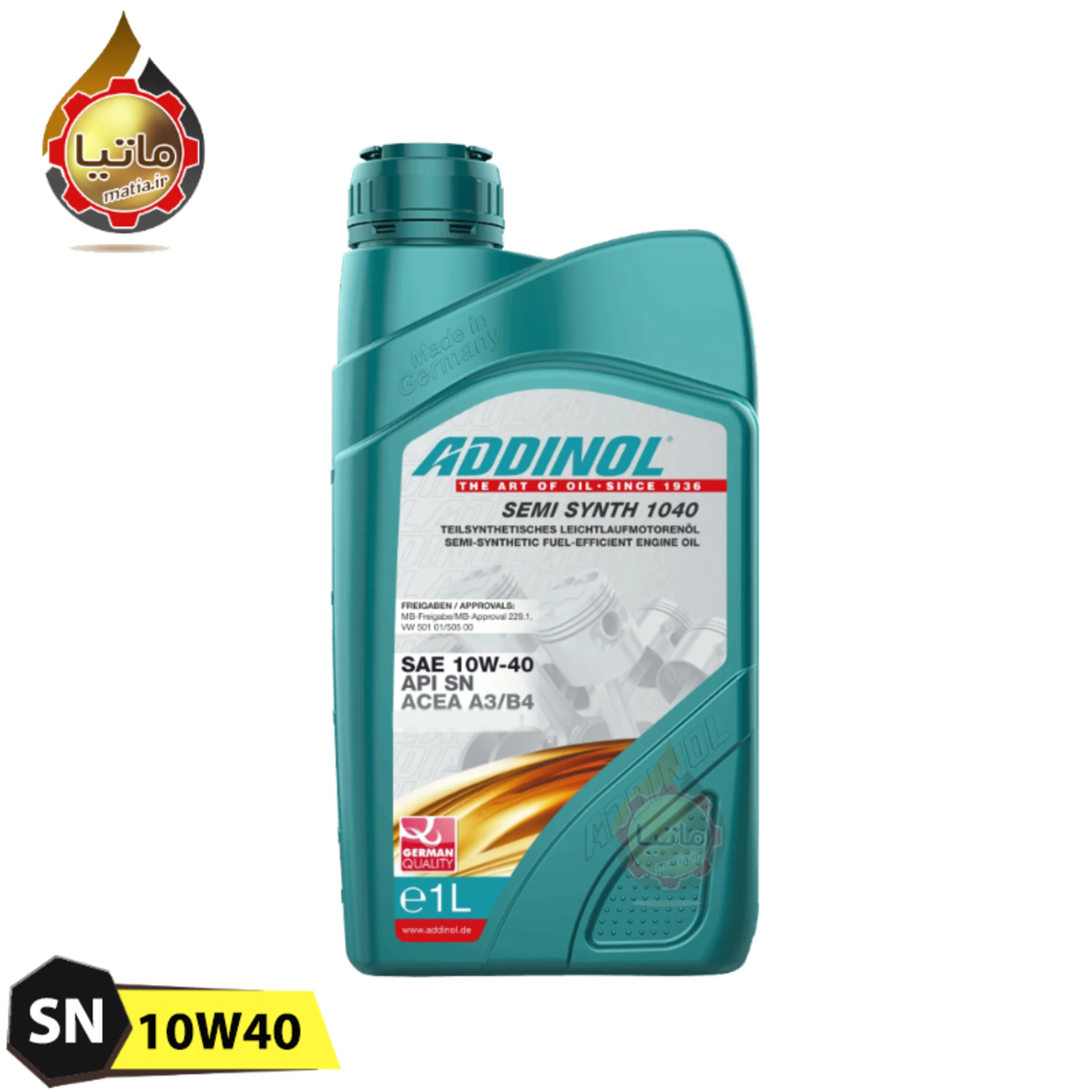 روغن موتور آدینول 10W40 SN  نیمه سنتتیک