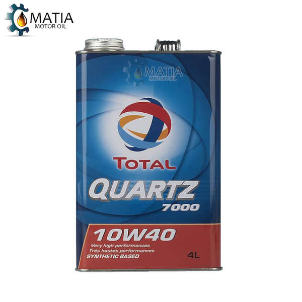 روغن موتور توتال 10W40 مدل Quartz 7000 حجم 4 لیتر